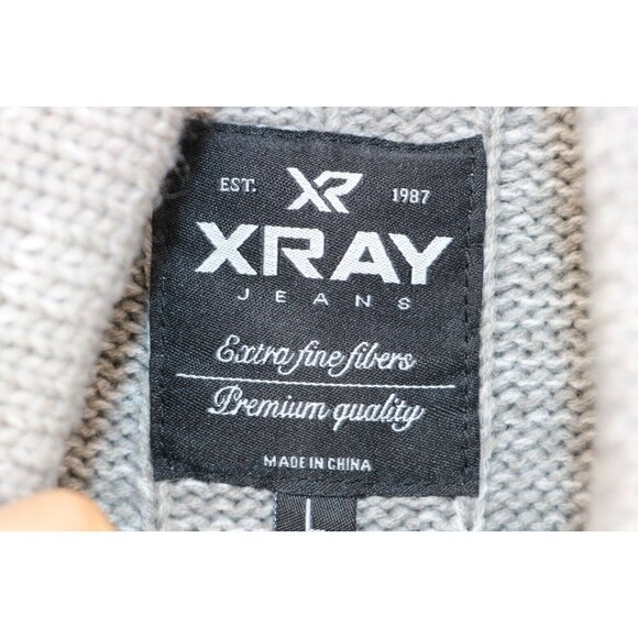 XRAY Jeans Sherpa Collar Men's Cable Knit Sweater-Size Large - Picture 5 of 9